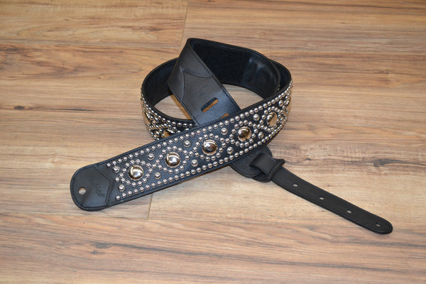 Carlino Custom Swirl adjustable leather studded strap