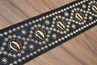 Carlino Custom Swirl adjustable leather studded strap