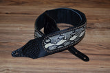 Carlino Snake Cartouche Leather Guitar Strap