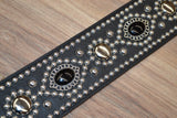 Carlino Custom Black Onyx Studded Guitar Strap
