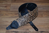 Carlino Lambskin Leopard Leather Guitar Strap