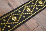 Carlino Custom Geometric Swirl Studded Strap Gold Look