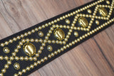 Carlino Custom Geometric Swirl Studded Strap Gold Look