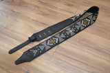 Carlino Tigereye Stone Swarovski Rhinestone Templar Cross Black Leather Strap