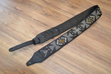 Carlino Tigereye Stone Swarovski Rhinestone Templar Cross Black Leather Strap