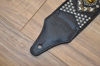 Carlino Pyramid Power Energy Strap Gold Hematite Black leather strap