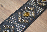 Carlino Pyramid Power Energy Strap Gold Hematite Black leather strap