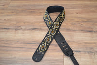 Carlino Orianthi Signature Tigereye Rhinestone Black leather Strap