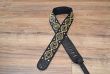 Carlino Orianthi Signature Tigereye Rhinestone Black leather Strap