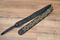 Carlino Orianthi Signature Tigereye Rhinestone Black leather Strap