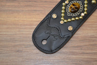 Carlino Orianthi Signature Tigereye Rhinestone Black leather Strap