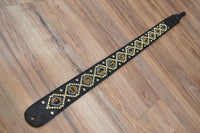 Carlino Orianthi Signature Tigereye Rhinestone Black leather Strap