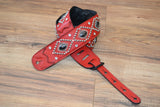 Carlino Orianthi Signature Black Hematite and Rhinestone Red leather Strap 2021 Black