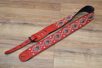Carlino Orianthi Signature Black Hematite and Rhinestone Red leather Strap 2021 Black