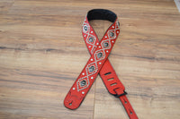 Carlino Orianthi Signature Black Hematite and Rhinestone Red leather Strap 2021 Black
