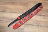 Carlino Orianthi Signature Black Hematite and Rhinestone Red leather Strap 2021 Black