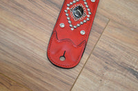 Carlino Orianthi Signature Black Hematite and Rhinestone Red leather Strap 2021 Black