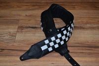 Carlino Checkerboard, Weaved Leather Guitar Strap