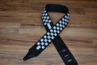 Carlino Checkerboard, Weaved Leather Guitar Strap