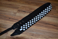 Carlino Checkerboard, Weaved Leather Guitar Strap