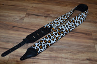 Carlino Custom Snow Leopard Leather Guitar Strap