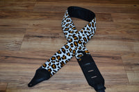 Carlino Custom Snow Leopard Leather Guitar Strap