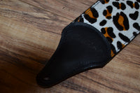 Carlino Custom Snow Leopard Leather Guitar Strap