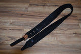 Carlino Distressed Gator Embossed Brown Leather Studded Guitar Strap