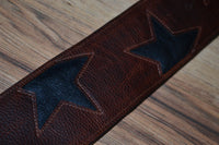 Carlino Offset Star Leather Guitar Strap, Evan Stanley Style