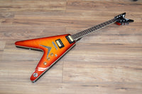 Dean V 79 Trans Cherry Sunburst Flame Top