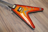 Dean V 79 Trans Cherry Sunburst Flame Top