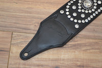 Carlino Custom Swarovksi  Rhinestone Studded Leather Guitar Strap