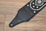 Carlino Custom Swarovksi  Rhinestone Studded Leather Guitar Strap