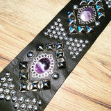 Carlino New Pyramid Power Strap with Amethyst conchos