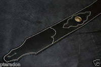 Franklin Guitar Strap Model #8L1B-BK-BK Latigo leather with black suede insert