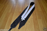 Carlino Custom Michael Schenker Style Black and White Leather Guitar Strap