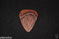 Laser Engraved Carlino Expression Wooden Guitar Picks, Tapered, African Bubinga