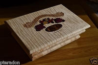 Jewelry Box, Custom Made, 3D inlaid Top, with Tiger maple body and two trays