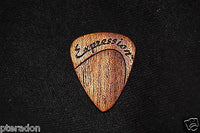 Laser Engraved Carlino Expression Wooden Guitar Picks, Tapered, African Mahogany