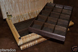Jewelry Box ,Custom Made, exotic wood tops, laser inlaid, with 2 trays, glossed