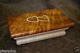 Jewelry Box ,Custom Made, exotic wood tops, laser inlaid, with 2 trays, oiled