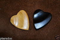 Timber Tones Heart Tones 2 pack Exotic Wood Guitar Picks, African Ebony,Katafray