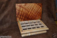 Jewelry Box, Custom Made, Flamed Hawaiian Koa two suede lined Tiger Maple trays