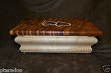 Jewelry Box ,Custom Made, exotic wood tops, laser inlaid, with 2 trays, oiled