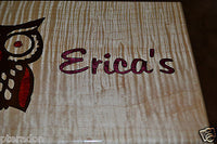 Jewelry Box ,Custom Made, exotic wood tops, laser inlaid, with 2 trays, glossed