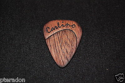 Laser Engraved Carlino Expression Wooden Guitar Picks, Tapered, African Bubinga