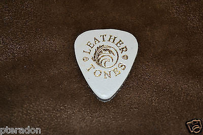 Timber Tones White Leather Ukelele or guitar or bass picks, medium