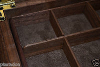 Jewelry Box, Custom Made, Flamed Bastogne Walnut, two Peruvian Walnut trays