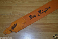 Laser Engraved Custom Leather Guitar Strap Great Christmas Gift, or Band Promo