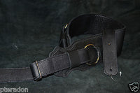 Franklin NEW Bass Strap, NEW with huge chrome rings Black Leather BR-BK-BK